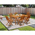 East West Furniture 7 Piece Cameron Acacia Balcony Dining Set - Natural Oil CMCM7CANA